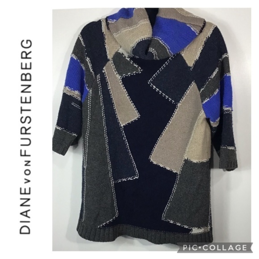 Diane von Furstenberg | Colorblock Turtleneck Solomon Sweater~M